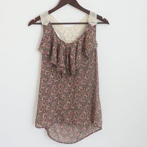Boho Floral Tank Size S